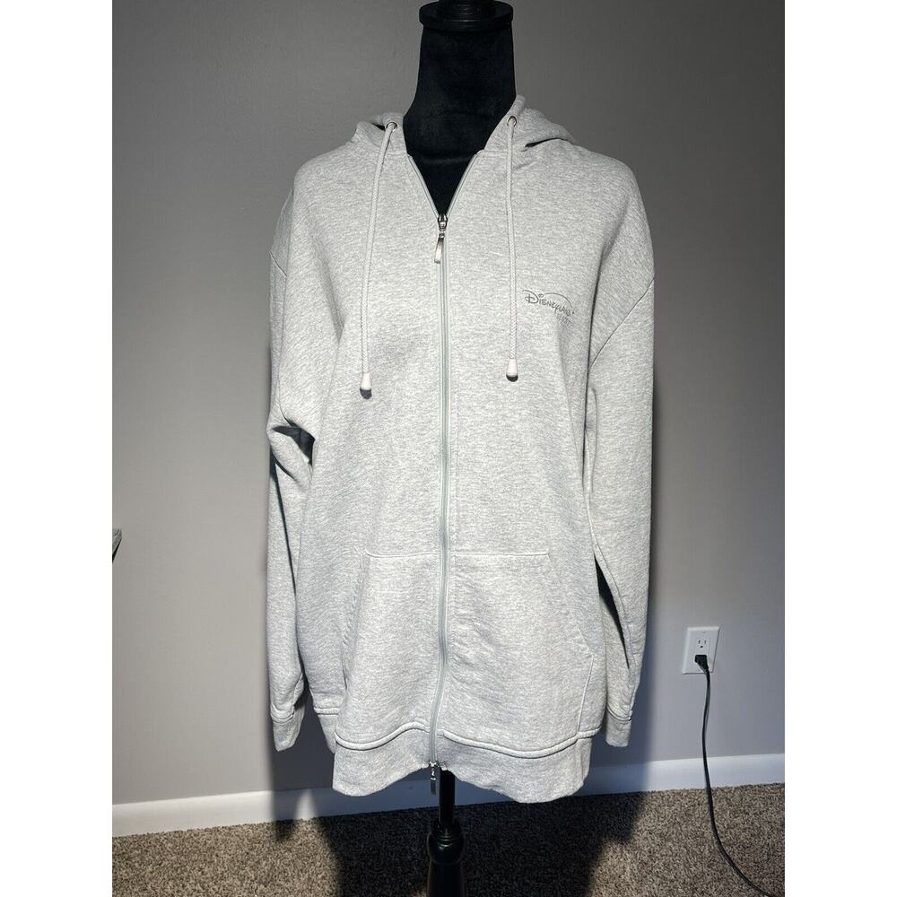 Disneyland Resort Paris gray zip up hoodie Mickey Minnie goofy Donald XL
